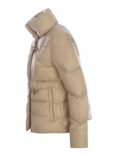 Shop Fay Short Down Jacket  In Nylon In Beis