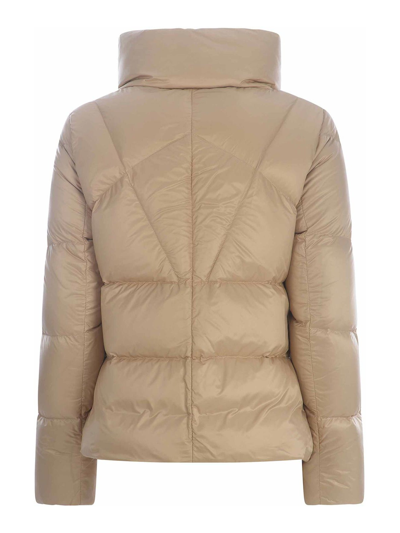 Shop Fay Short Down Jacket  In Nylon In Beis