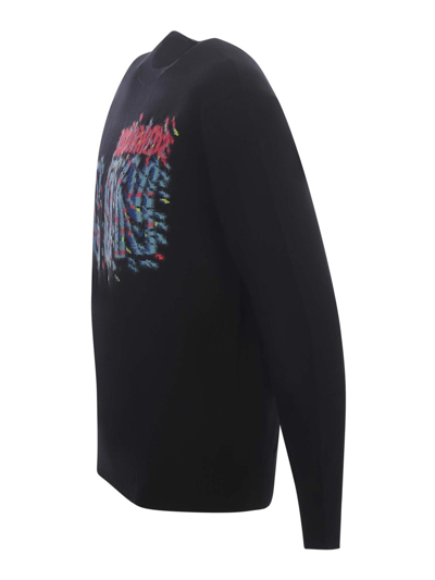 Dsquared2 Intarsia-logo Fine-knit Jumper In Black