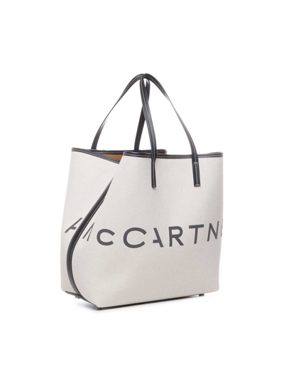 Stella Mccartney Tote Bag With Print In Beis