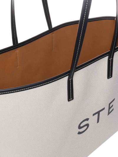 Stella Mccartney Tote Bag With Print In Beis