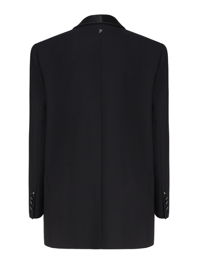Dondup Single-breast Virgin Wool-blend Jacket In Black