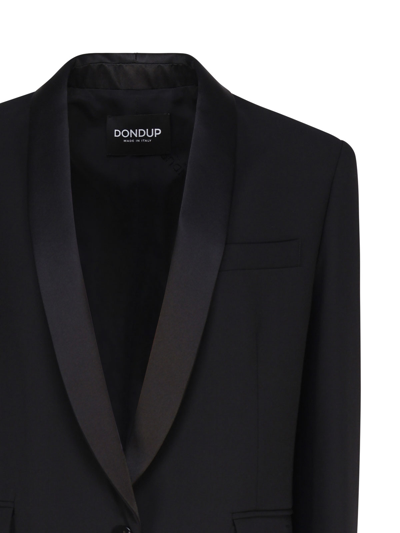 Dondup Single-breast Virgin Wool-blend Jacket In Black