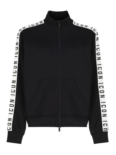 Shop Dsquared2 Icon Sweatshirt With Zip In Negro