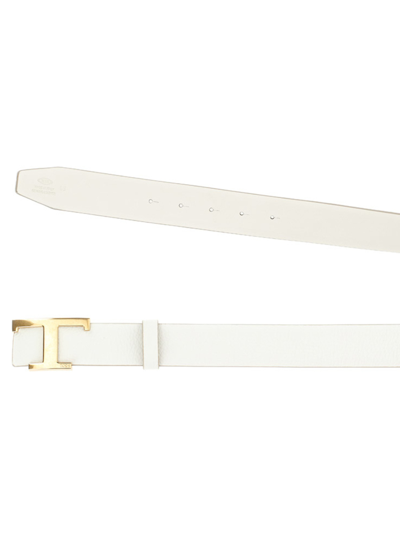 Shop Tod's Leather Belt In White