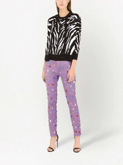 Shop Dolce & Gabbana Zebra Intarsia-knit Vest In Multicolour