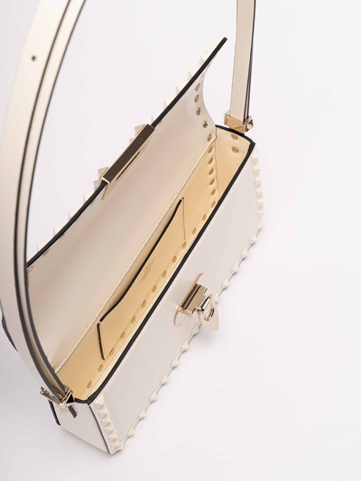 Valentino `rockstud E/w` Leather Shoulder Bag In White