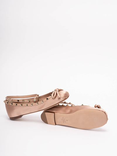 Shop Valentino `rockstud` Ballerinas In Pink