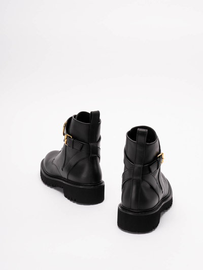 Shop Valentino `vlogo Signature` Leather Boots In Black