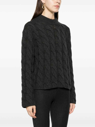 Shop Theory Cable Knit Sweater In Grey