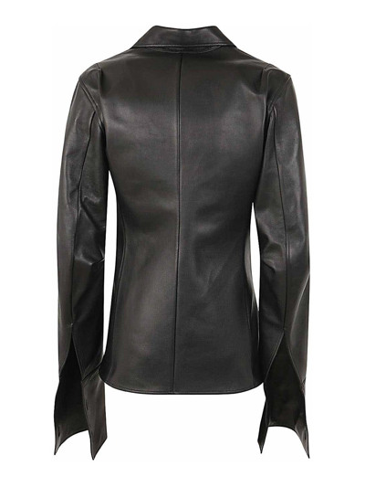 Shop Ann Demeulemeester Linsey Open Front Fitted Shirt In Black