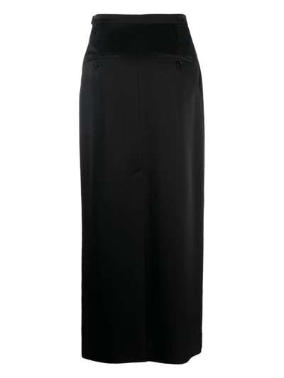 Lanvin Crepe Pencil Skirt In Negro