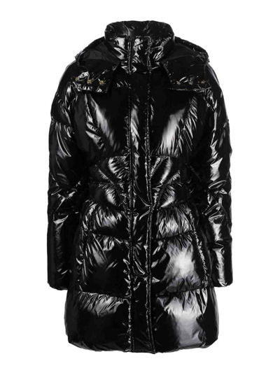Shop Pinko Hooded Puffer Coat In Black