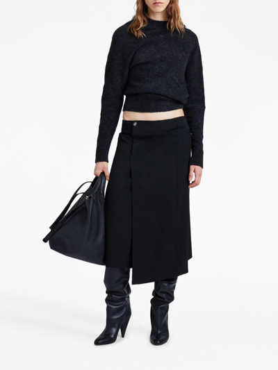 Shop Proenza Schouler Wool Twill Skirt In Black