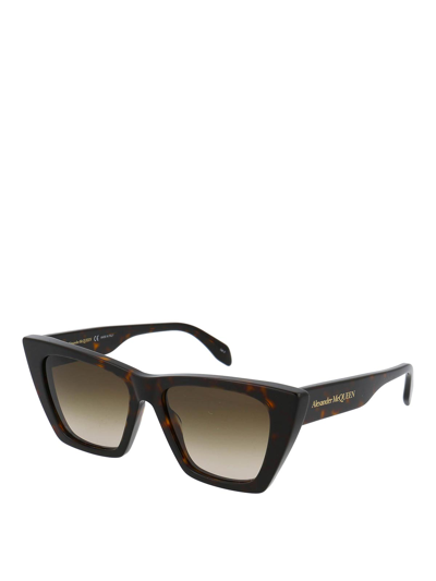 Shop Alexander Mcqueen Sunglasses In Brown