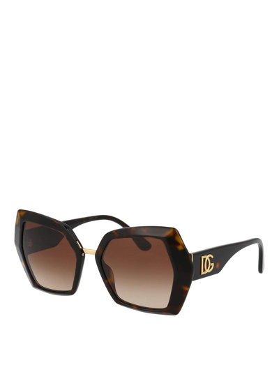 Shop Dolce & Gabbana Sunglasses In Brown