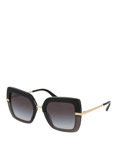 Dolce & Gabbana Womens Black Dg4373 Square-frame Acetate Sunglasses In Black