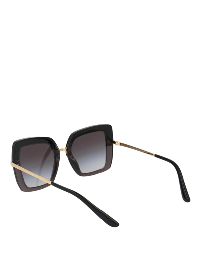 Dolce & Gabbana Womens Black Dg4373 Square-frame Acetate Sunglasses In Black