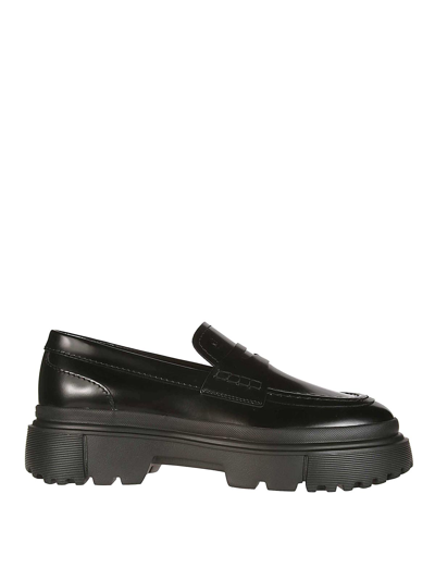 Shop Hogan H619 Loafers In Negro