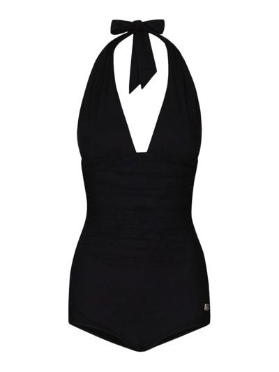 Shop Dolce & Gabbana One-piece Beachwear In Black