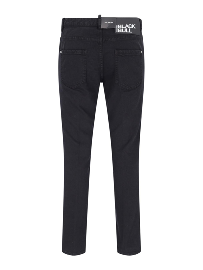 Dsquared2 Straight Leg Trousers With Belt Loops In Black