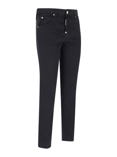 Dsquared2 Straight Leg Trousers With Belt Loops In Black