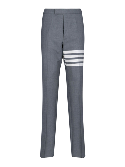 Shop Thom Browne 4-bar Wool Trousers In Grey