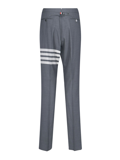 Shop Thom Browne 4-bar Wool Trousers In Grey