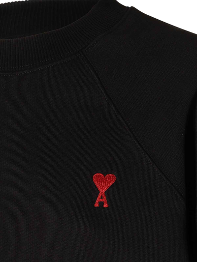 Shop Ami Alexandre Mattiussi Black Cotton Blend Ami De Coeur Sweatshirt