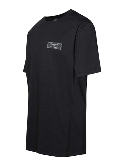 Balmain Couture Label T-shirt In Black