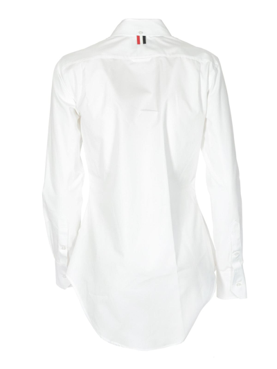 Thom Browne Shirt With Back Loop Detail And Chest Pocket In White