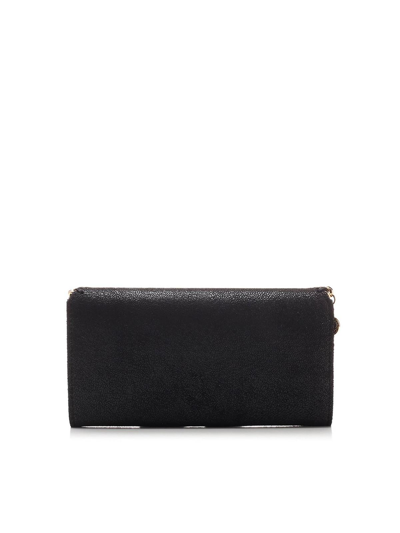 Shop Stella Mccartney Falabella Continental Wallet In Black