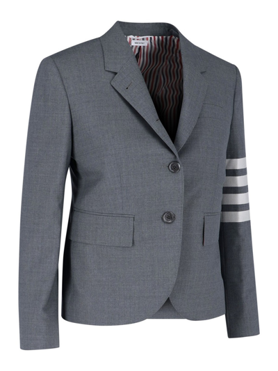 Shop Thom Browne Blazer - 4-bar In Grey