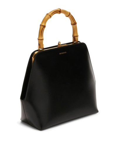 Jil Sander Goji Square Small Bamboo Bag In Black