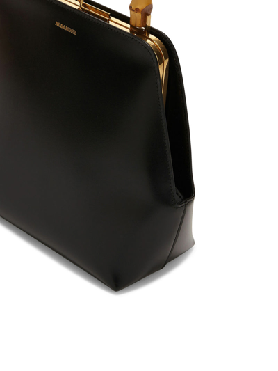 Jil Sander Goji Square Small Bamboo Bag In Black