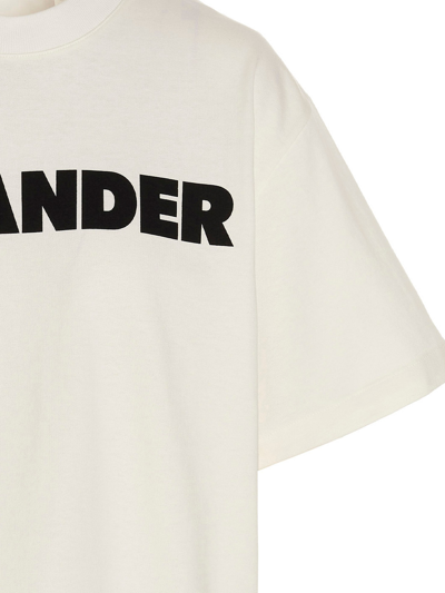 Shop Jil Sander Crewneck T-shirt With Front Logo Print In White