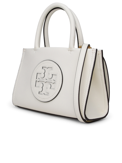 Shop Tory Burch Ella Mini Tote Bag In White Leather