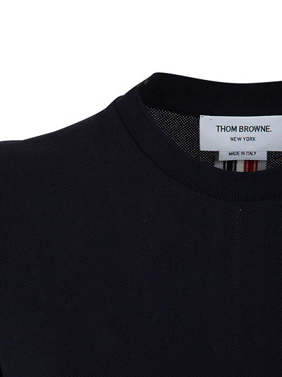 Shop Thom Browne Stripe Detailed T-shirt In Blue