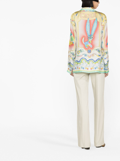 Shop Casablanca Silk Shirt In Multicolour