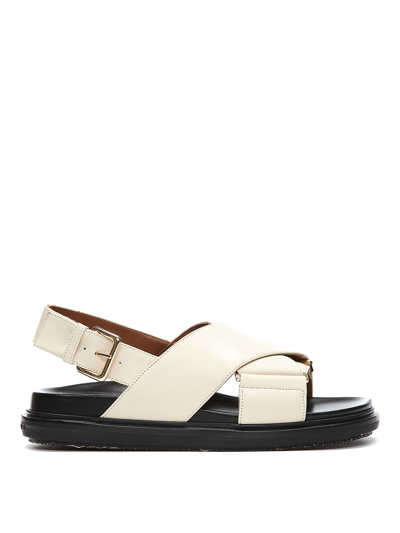 Shop Marni Fussbett Sandals In Blanco