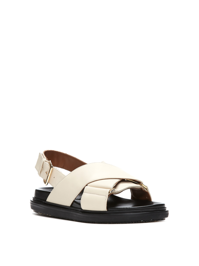 Shop Marni Fussbett Sandals In Blanco