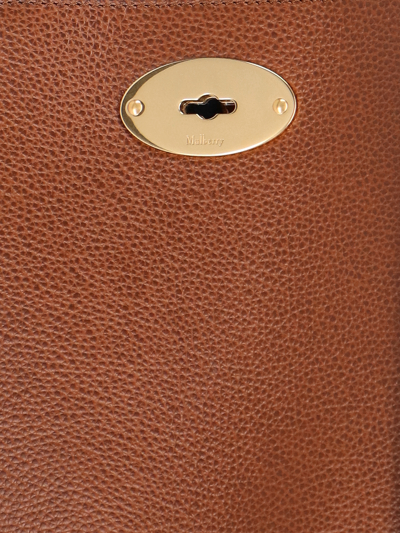 Mulberry Structured Pebbled Tote Bag With Double Handles In Brown