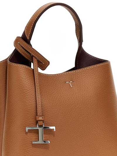 Shop Tod's T Timeless Handbag In Brown