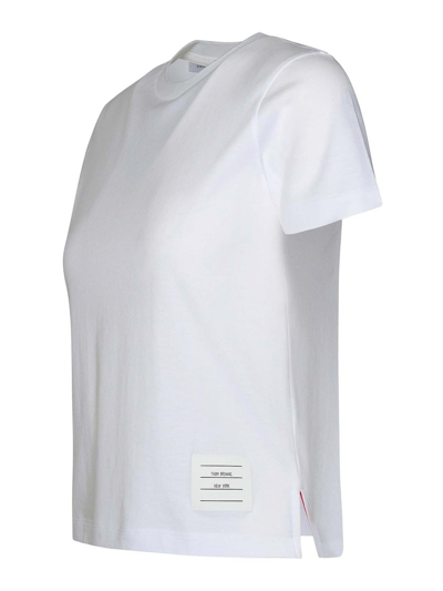 Thom Browne Crew-neck T-shirt Ribbed Side Slit In White