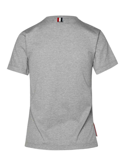 Thom Browne T-shirt With Logo In Gris