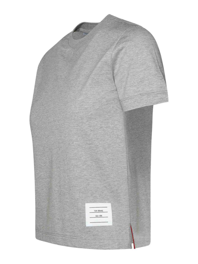 Thom Browne T-shirt With Logo In Gris