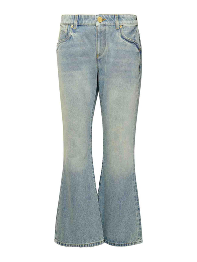 Shop Balmain Jeans Western In Azul