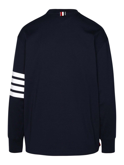 Shop Thom Browne Suéter Con Escote Barco In Azul Oscuro
