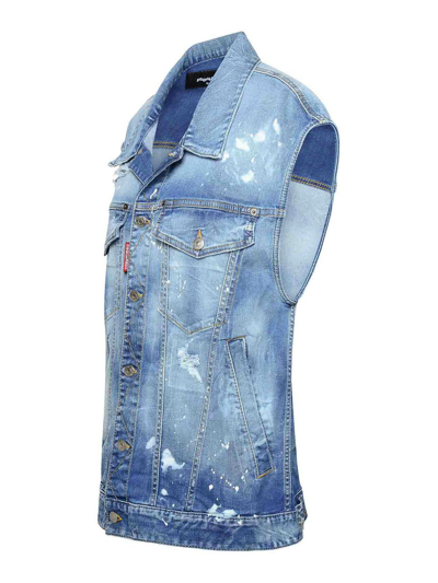 Shop Dsquared2 Gilet Jeans In Blue