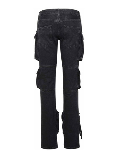 Attico Essie Flared Cargo Pants In Black